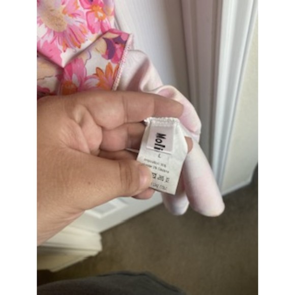 MOLICUTY FLORAL PINK DRESS, SZ L - Picture 3 of 9